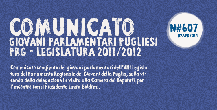 Comunicato dei giovani parlamentari pugliesi – PRG VIII Legislatura